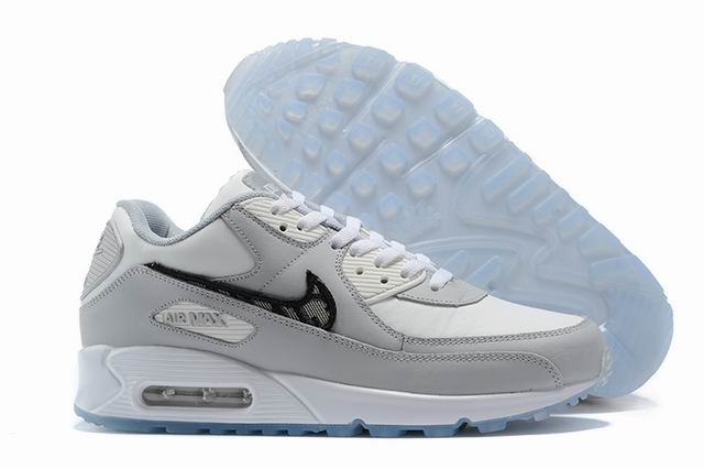 Nike Air Max 90 Men's Shoes White Grey-58 - Click Image to Close